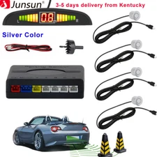 Car Reverse Parking Sensor Rear 4 Sensors LCD Display Audio Buzzer Alarm Kit USA
