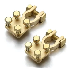 2 Pcs Heavy Duty Battery Terminal Solid Brass Cable Ends 3-way Heavy Duty 4 