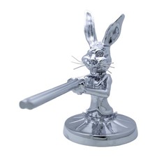 Hood Ornament Cartoon Rabbit Car Vehicle Silver Alloy Car Hood Decoration