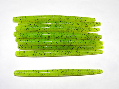 ''NEW'' Pack of (10) Custom Made  5'' Stick Bait/Wacky Worm (Chartreuse Pepper)Bass