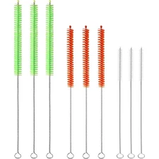 Reusable Straw Cleaner Brush Set 9 PCS 12 Bendable Cleaners for Metal Silicone
