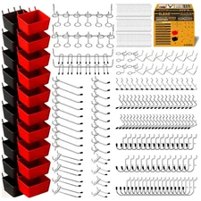 297 Piece Pegboard Hooks Kit, Peg Board Organizer Accessories with Bins for Orga