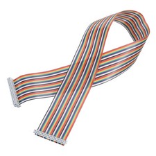 IDC Ribbon Cable 2.54mm Pitch 40 Pin Dual Female Gray Connector 2 Ft 1 Pcs