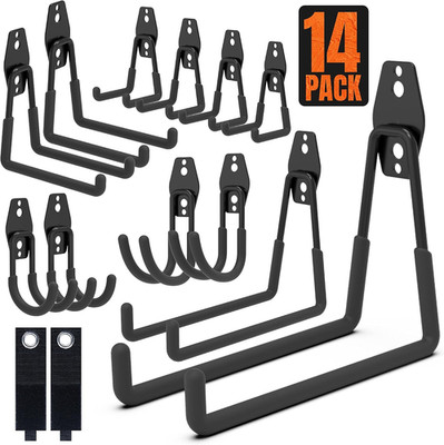 14PC Garage Hooks Heavy Duty, Utility Garage Storage Hooks, Wall Mount G