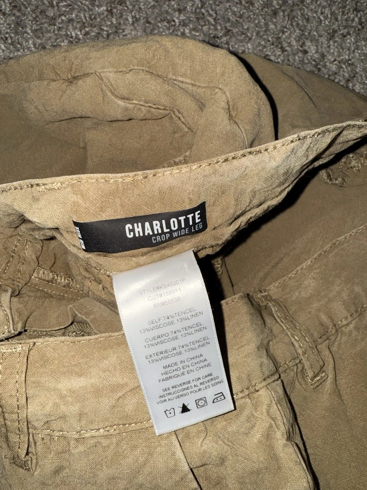 KUT from the Kloth Charlotte Wide Leg Crop Jeans Size 8P Light Brown High Rise - Image 4 of 4