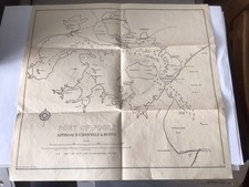 Port Of Poole Map - Approach Channels & Buoys - Ed J Burrow, 1956