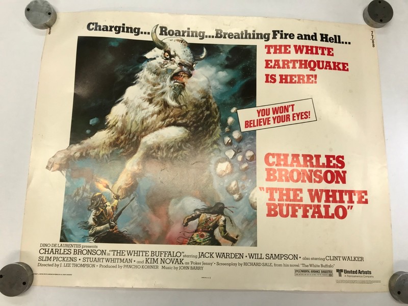Vintage 1977 "The White Buffalo" Movie Poster Charles Bronson