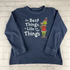 Life Is Good Crusher Tee Grinch & Max Christmas Long Sleeve Shirt Kids Large