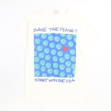 Vintage Save The Planet Start With The USA Gravity Graphics T-Shirt Size Large