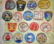 Lot of 17 Snoopy Patch - Flying Ace - Number 1 Watchdog, Bird Dog, Vietnam War