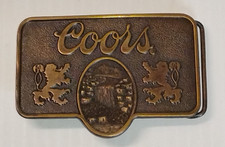 Vintage Coors Beer Brass Belt Buckle Adolf Coors USA Z-168 S 1970s 1980s