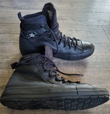 Converse All Star Terrain Hi Waterproof Shoes Sz 12 Black Leather Boots 168864C