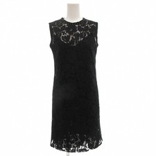 Valentino  Item Dress Sleeveless All Lace Knee Length Studs Floral Silk 38 Black
