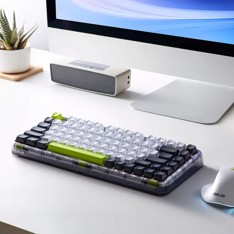 ASUS Gasket Quiet Keystrokes, Aurora Green Jelly 75 Three-Mode Wireless Keyboard - Image 2 of 3