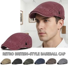 Washed Gatsby Cap Mens Vintage Ivy Hat Golf D...