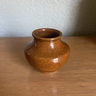 Frankoma Pottery #501 Low Vase 2 5/8” 1942 Osage Brown Ada Clay Oklahoma