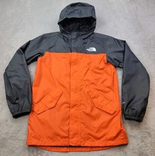 The North Face Windbreaker Jacket Boys Large 14/16 Orange Black Hooded Dryvent