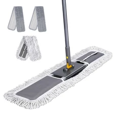 36" Commercial Mop, Heavy Duty Industrial Floor Mop with 3 Microfiber Pads, 6...