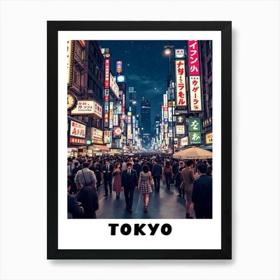 Tokyo 1 Kunstdruck gerahmt Wandbild Poster Leinwanddruck Bild