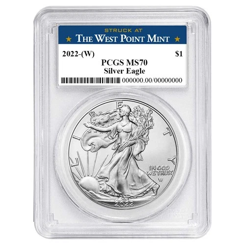 2022 (W) $1 1-oz American Silver Eagle PCGS MS70 West Point Label