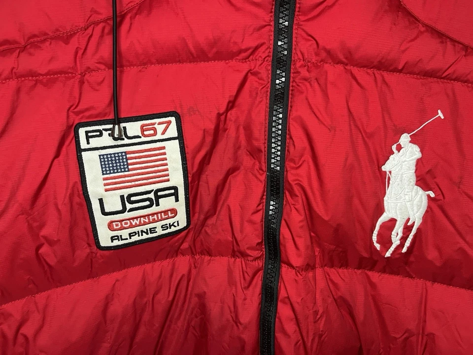 Polo Ralph Lauren PRL67 USA Downhill Alpine Big Pony Down Ski Vest Men's 3XLT - Image 3 of 4