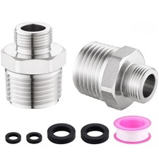 2 Pack RV Faucet Adapter 1/2 to 3/8 Inch Reducer Faucet Adapter for RV Kitchen