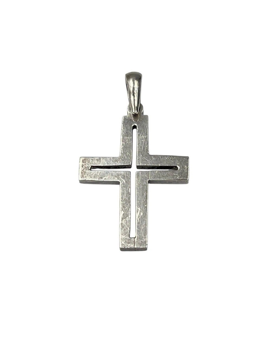925 silver cross pendant solid modern design - image 4