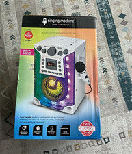 Singing Machine SML633W Bluetooth Portable Karaoke System White Mic HDMI USB