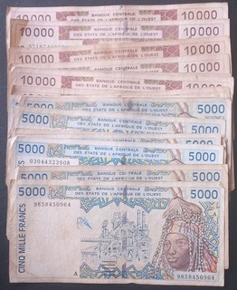 5000F & 10000F BCEAO 20 billets