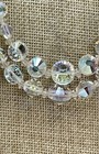 Vintage Clear Aurora Borealis Beaded Double Strand Necklace 42.2g — photo 2