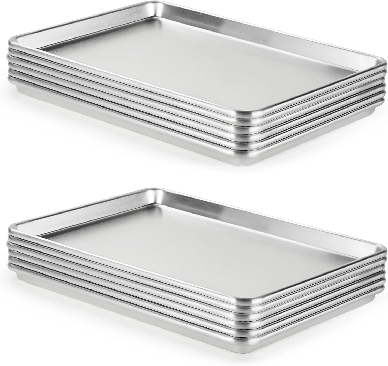 12 Pack Half Size Aluminum Baking Pans 18x13 Inch - NSF Certified