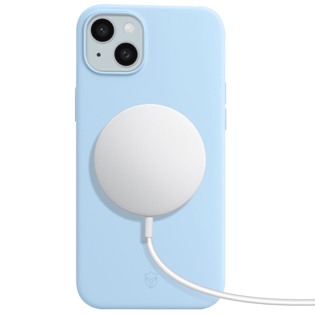 Protection silicone iPhone 15 bleu Force Case coque arrière antichoc - 3