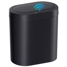 jinligogo 5 Gallon Bathroom Trash Can with Lid, Automatic Motion Sensor Black...