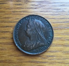 1900 Great Britain One Penny Coin Large Cent Token