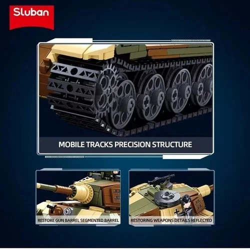 Sluban 930PCS ARMY Tiger King Heavy Tank Building Blocks Land Force WW2 Military - Image 4 of 4