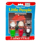 Vintage Fisher Price Little People Westerners Carded Set Cowboy Gambler 1980s