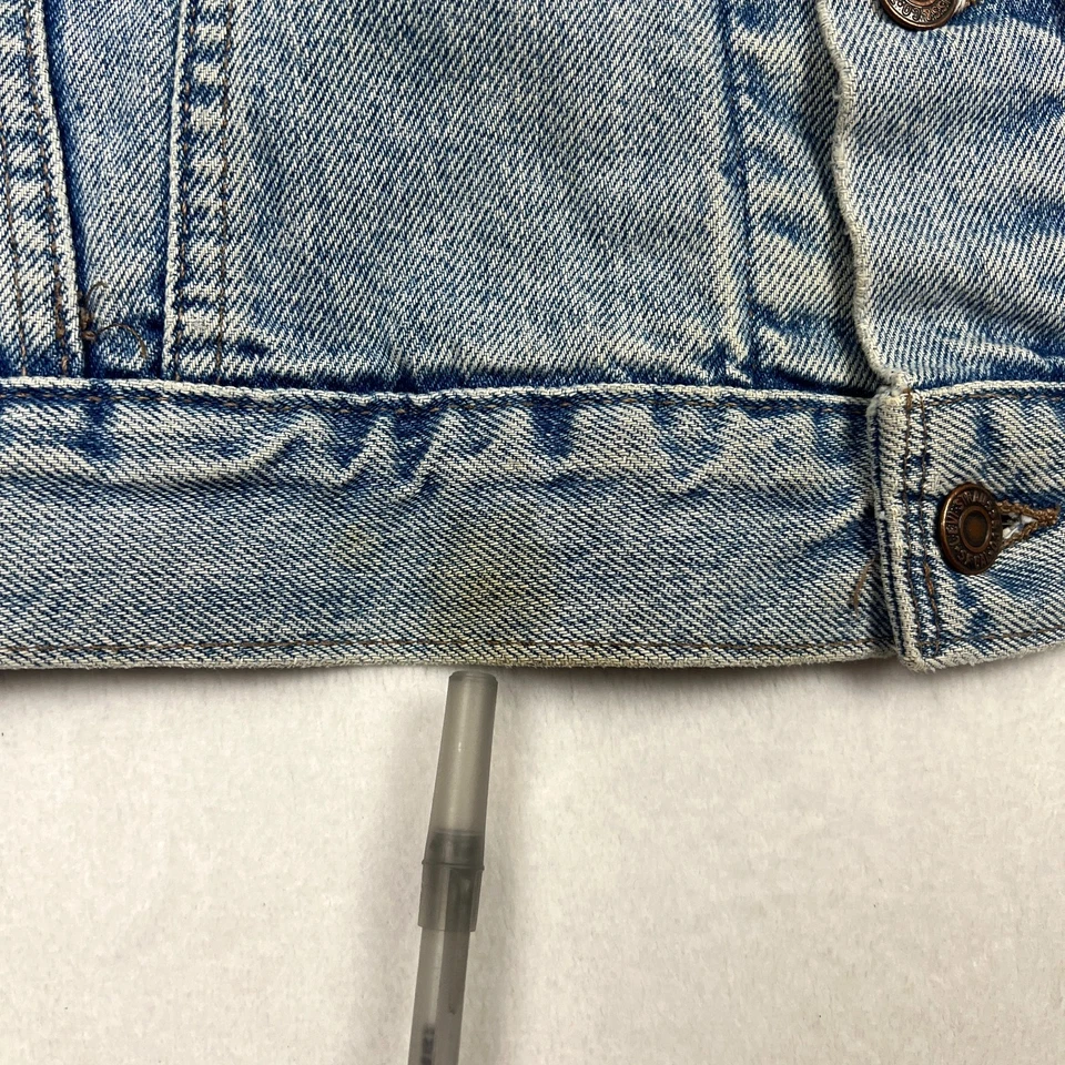 Chaqueta de Camionero Levis Denim De Colección Para Hombre Grande Jean Años 90 Canadá Cuero Azul De Colección Foto 4 de 4