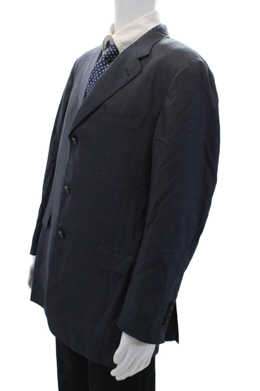 Hickey Freeman Mens Solid Wool Single Breasted Bl… - image 3