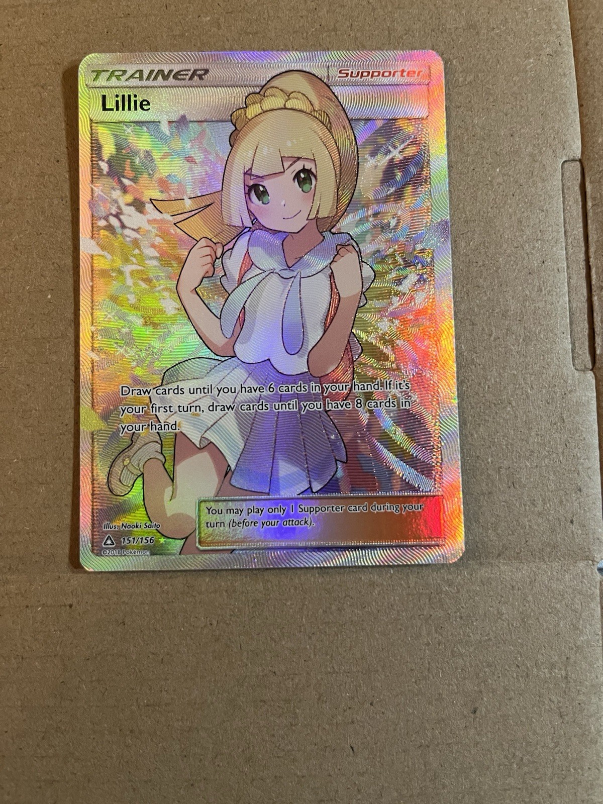 Pokémon Lillie Trainer 151/156 SM-Ultra Prism Full Art Holo Ultra Rare 2018