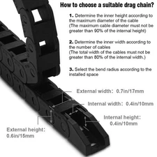 Cable Wire Carrier Drag Chain Black Plastic Wear Resistant Cable Drag Chain
