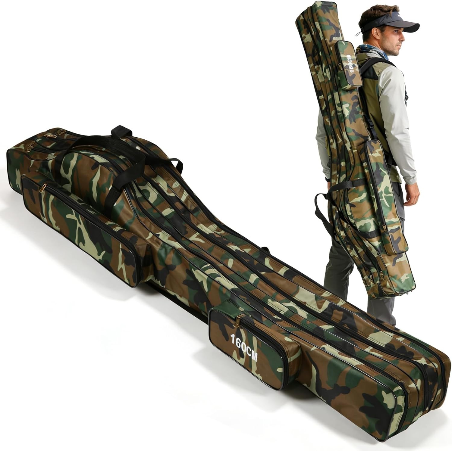 Housse pour cannes à pêche imperméable sac de transport et rangement canne