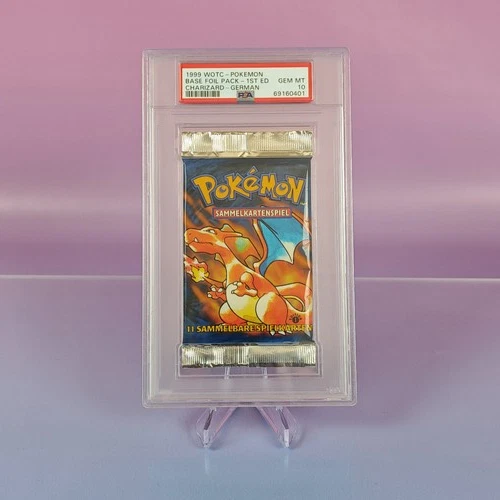 BASE FOIL PACK 1ST EDITION WOTC POKEMON CHARIZARD GERMAN 1999 PSA 10