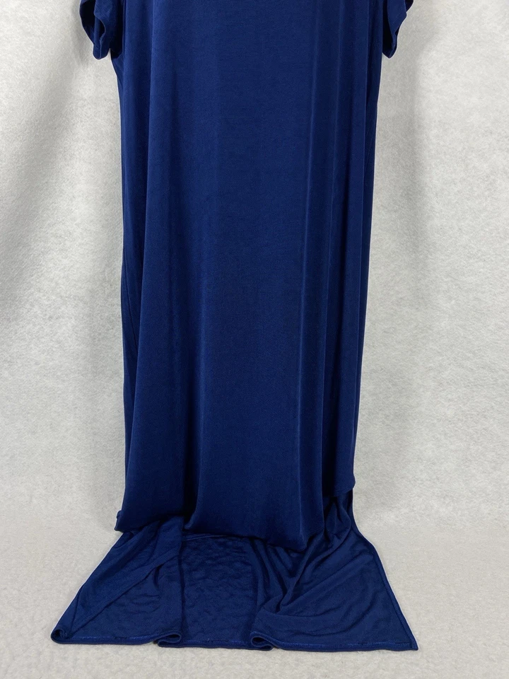 Maxi Vestido Chico’s Travelers Para Mujer’s 3 US XL Azul Slinky Mangas Elásticas Foto 3 de 4