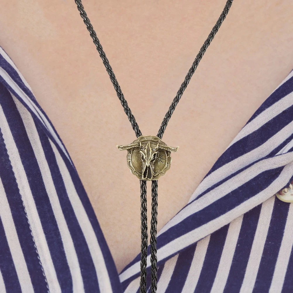 Men Tie Neck Pendant Men Shirt Suit Neck Chain Cow Necktie Western Necklace