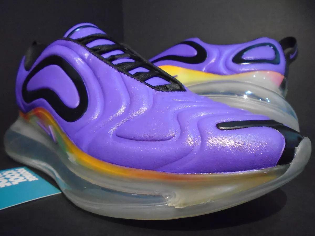 CUSTOM NIKE AIR MAX 720 PSYCHIC PURPLE TIE-DYE ORANGE YELLOW 270 CK0845-900  10.5