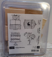 Stampin' Up Mount Stamp Happy Moments Set of 7 Happy Birthday Thank You