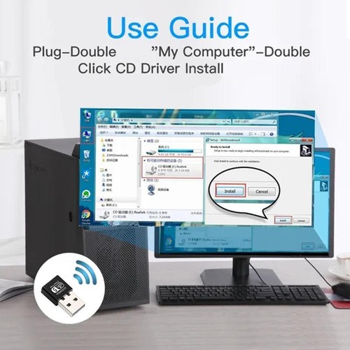 USB Wireless WiFi Adapter Dongle Network LAN Card 802.11b/g/n Y5K3 A6K3 - Bild 9 von 13