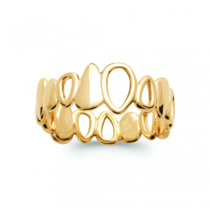 Bague goutte ajourée plaqué or 18 carats l'accessoire tendance pour vos tenues d'été