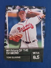 2020 Topps Black Parallel Warriors Of The Diamond Tom Glavine Card #WOD-30