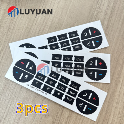 #ad #ad AC Climate Control Dash Button Decals Black GMC Buick CHEVROLET Tahoe Yukon 3pcs $2.99